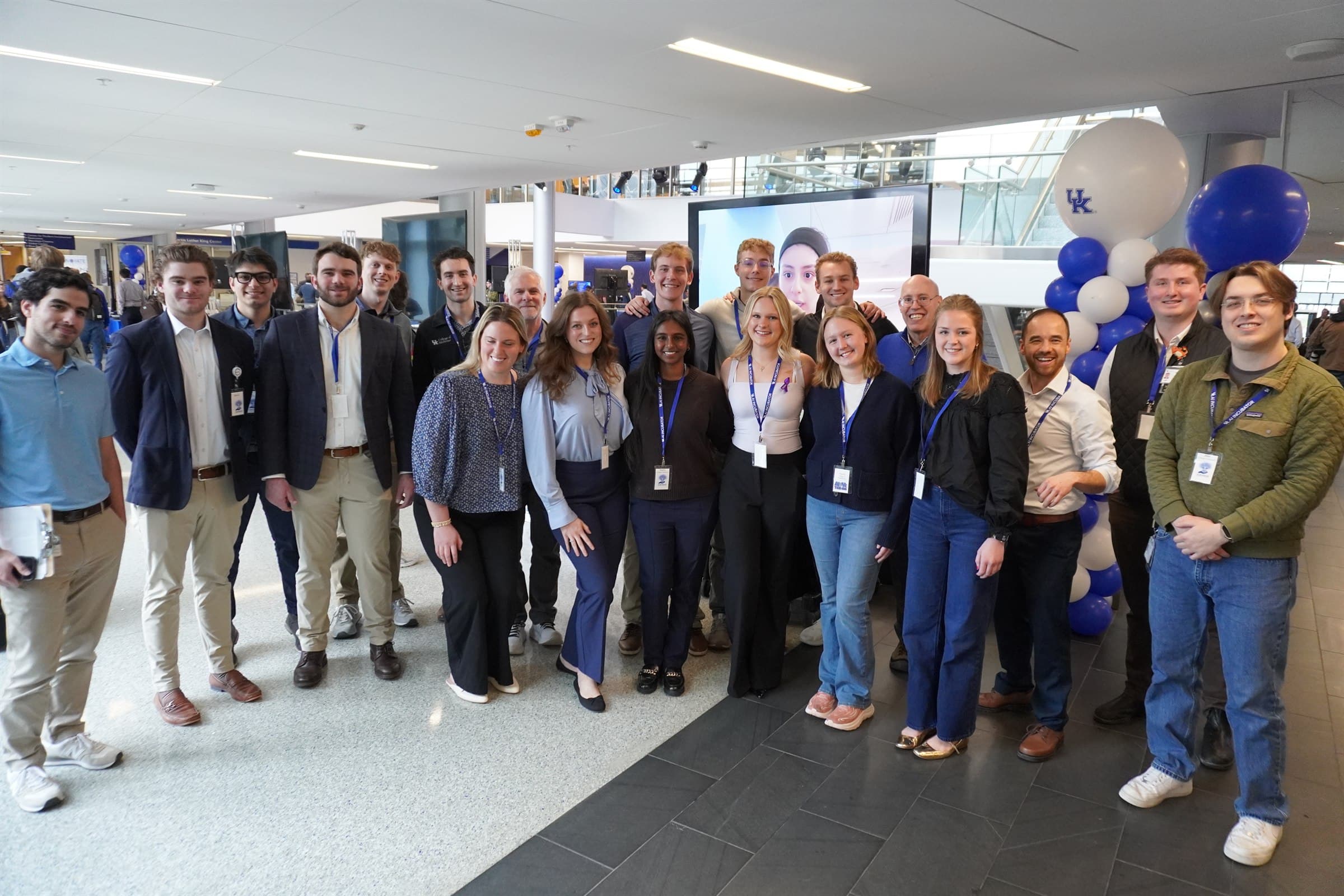 Students, faculty, and staff from the UK AI Incubator gathered at a campus event