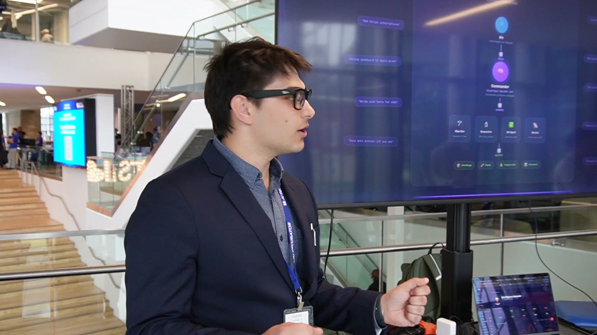 A University of Kentucky student presenting work to an AI Incubator audience